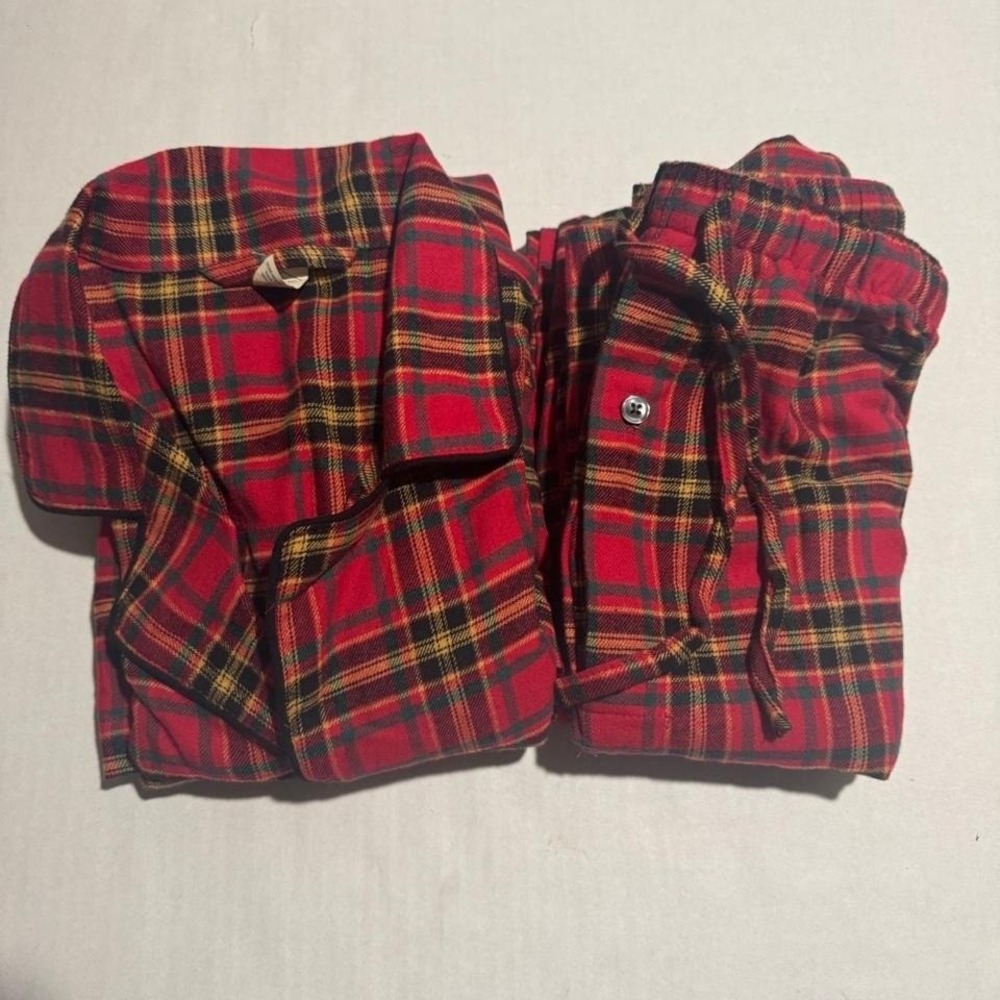 St John's Bay Red Flannel LS & Pants Pajama Set, Men's XL, Gift, Christmas
